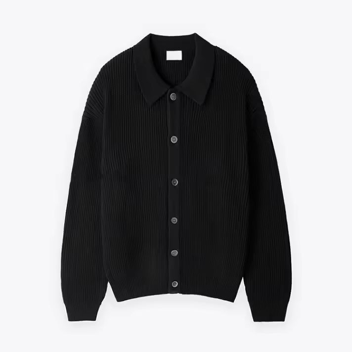 Men's oversized wool blend cardigan sweater cozy knit button-front casual layering style