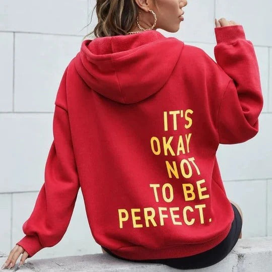 Women's oversized hoodie soft cotton blend with bold back graphic print casual everyday style