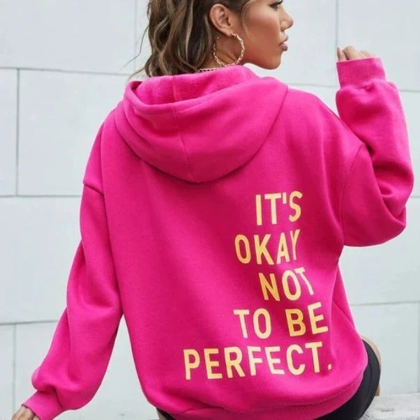 Women's oversized hoodie soft cotton blend bold back graphic print casual everyday style