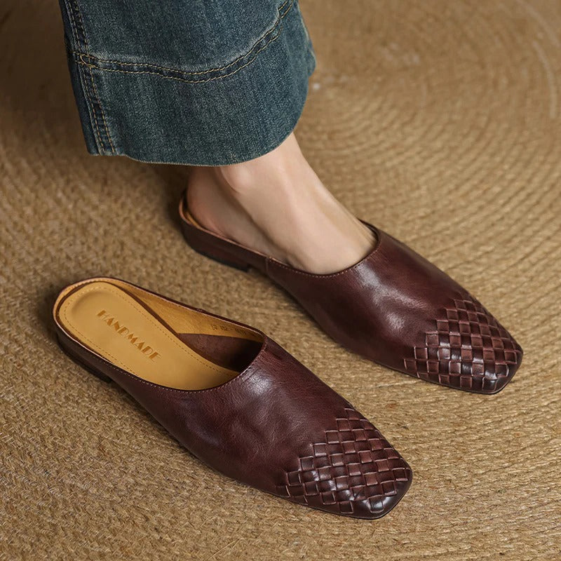 Lemaire genuine leather mules women tan slip-on handcrafted minimalist everyday comfort clean lines