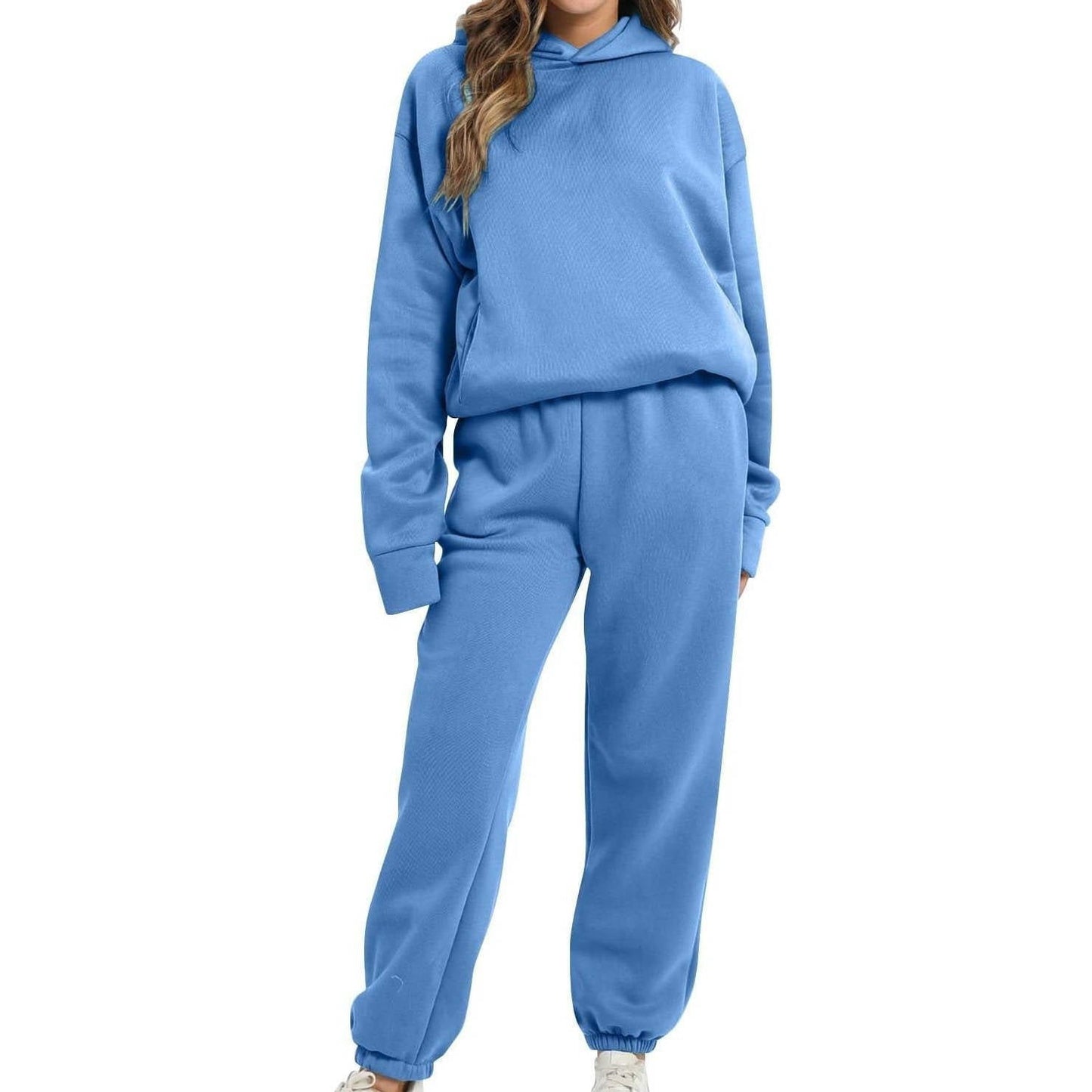 Women's oversized jogger set soft warm hoodie matching loungewear chic relaxed silhouette shape-retention