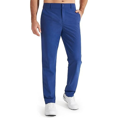 Men's stretch golf pants quick-dry slim fit dress trousers with moisture-wicking fabric for active professionals