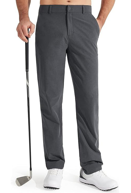 Men's stretch golf pants quick-dry slim fit dress trousers with moisture-wicking performance fabric