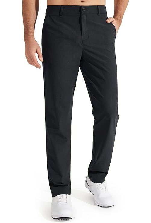 Men's stretch golf pants slim fit quick-dry performance dress trousers for course-to-boardroom wear