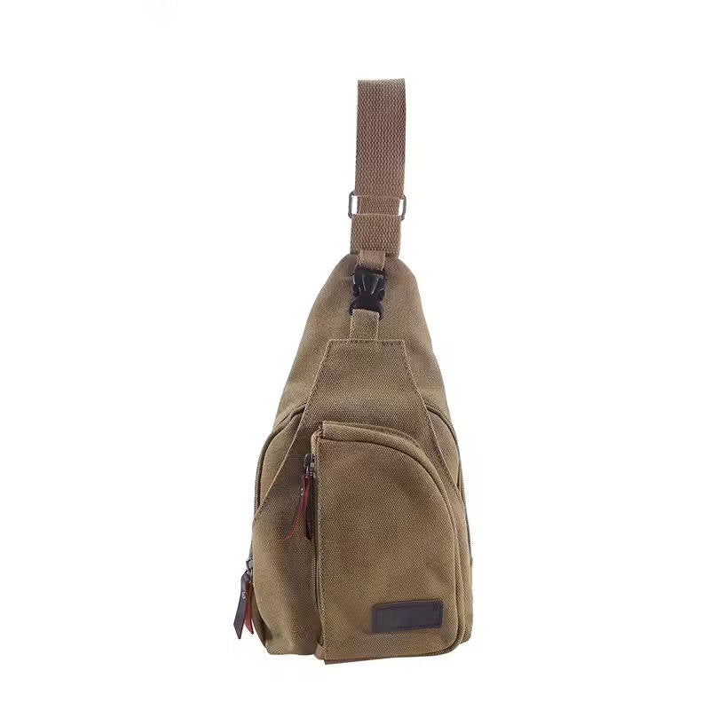 Urbann-Vibe lightweight canvas sling bag hands-free crossbody with four zip pockets for city carry