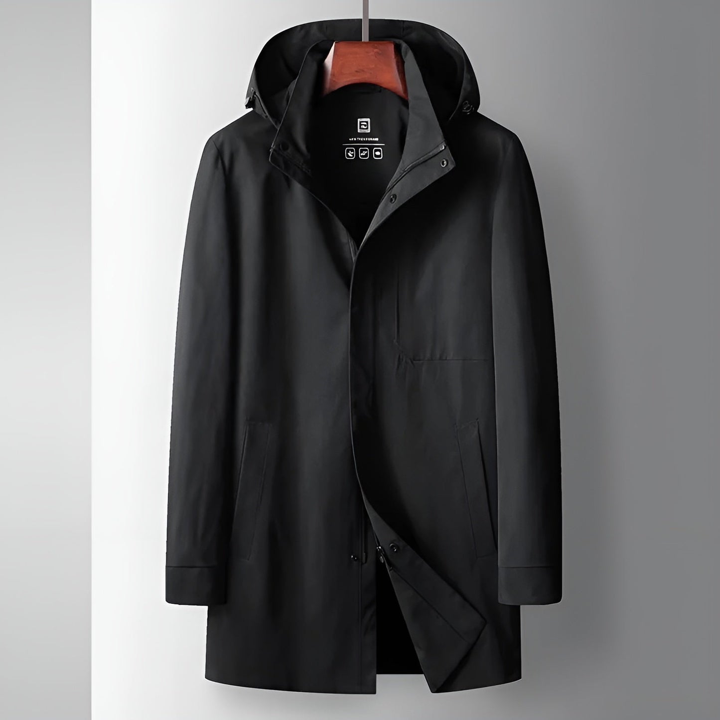 Lucca three-quarter windbreaker water-resistant detachable hood urban professional slim-fit jacket