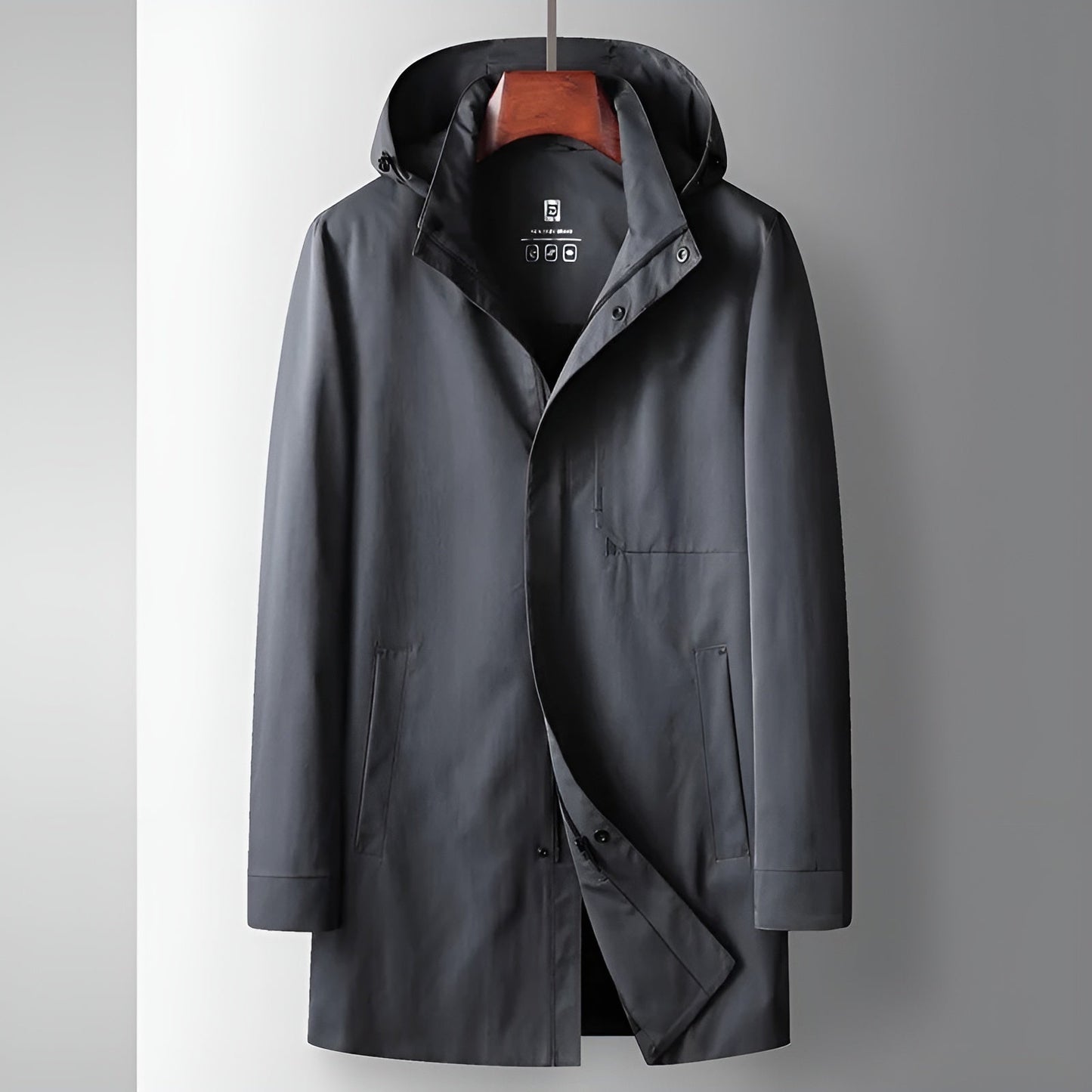 Lucca three-quarter windbreaker jacket water-resistant shell detachable hood urban professional fit