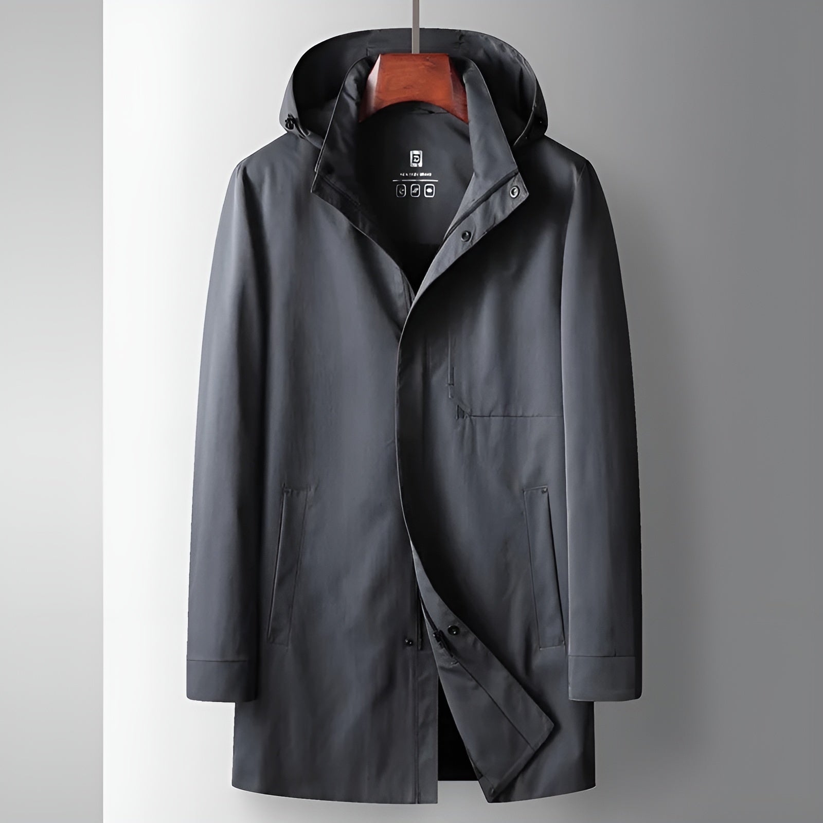 Lucca three-quarter windbreaker jacket water-resistant shell detachable hood urban professional fit