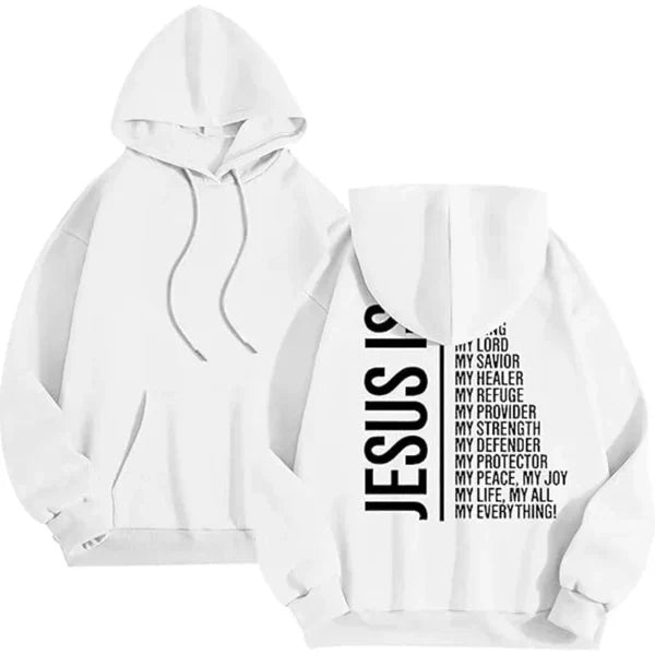 Women's oversized fleece hoodie sweatshirt in neutral tone with subtle back graphic print