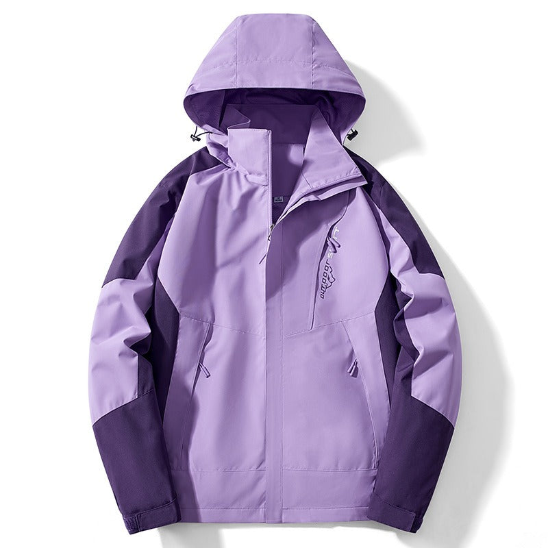 Men's water-resistant outdoor jacket with adjustable hood, regular fit, versatile trail-to-town style