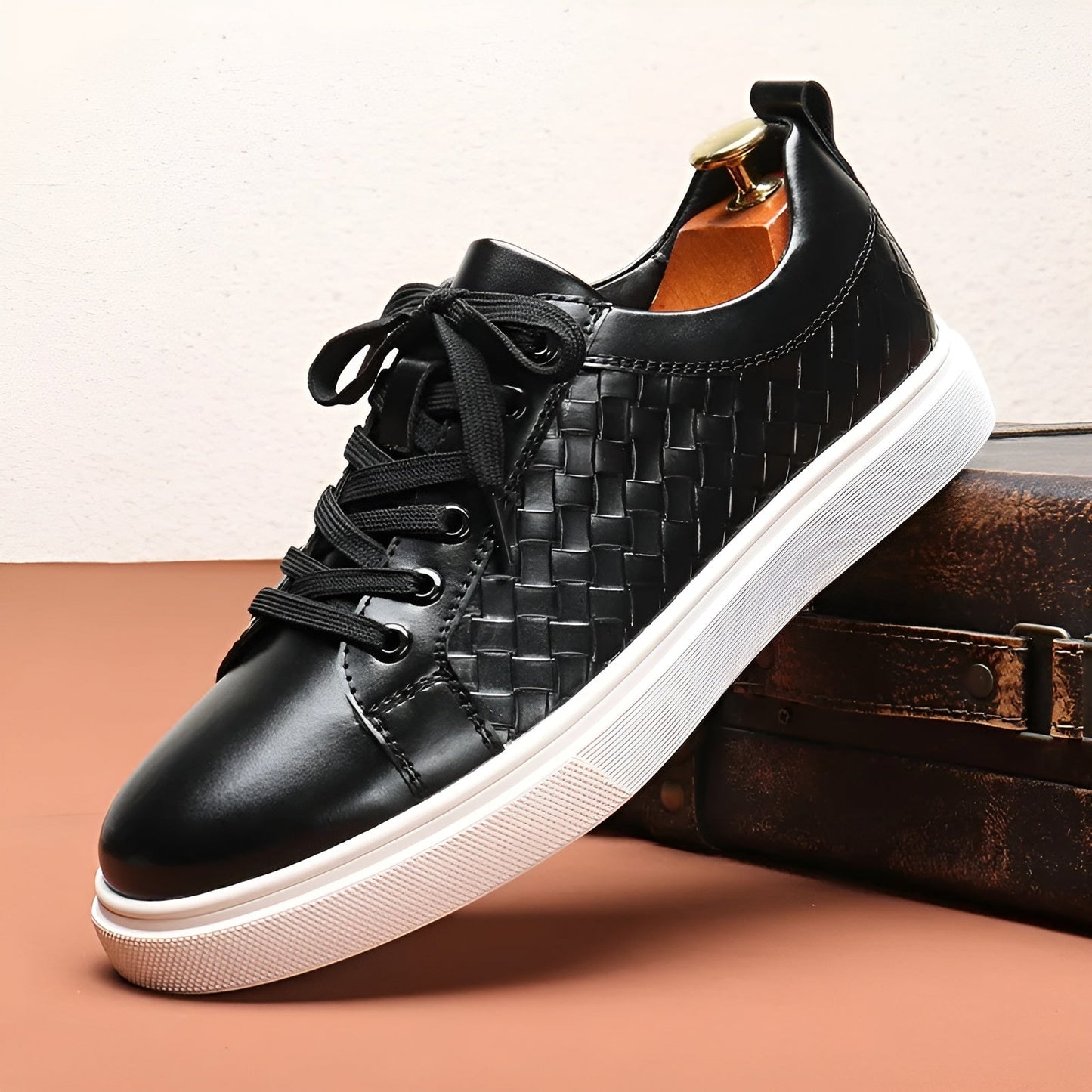 Urbann-Vibe Briar Classic low top men's sneaker buffed faux leather embossed sidewall casual style