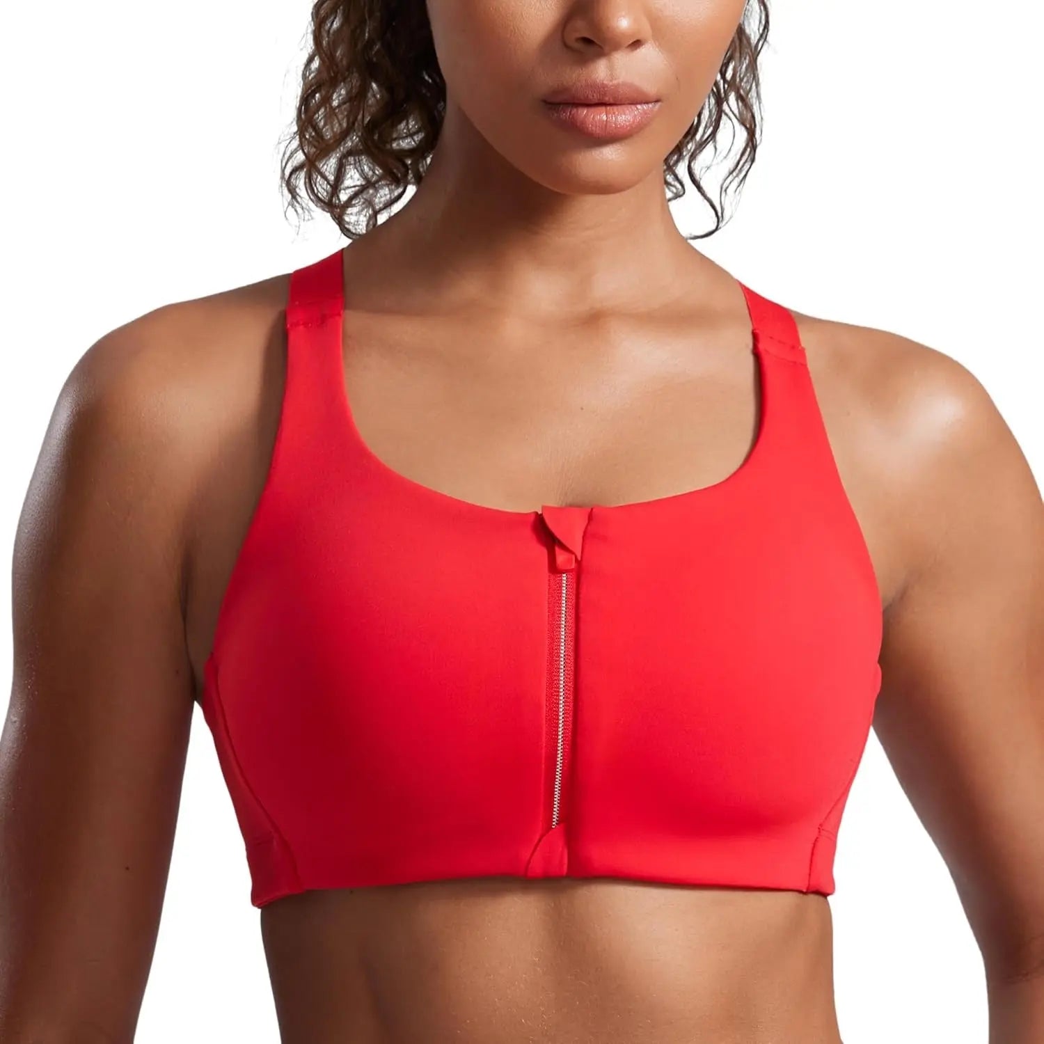Black CoreLift sports bra with cross-back posture-correcting design for active women