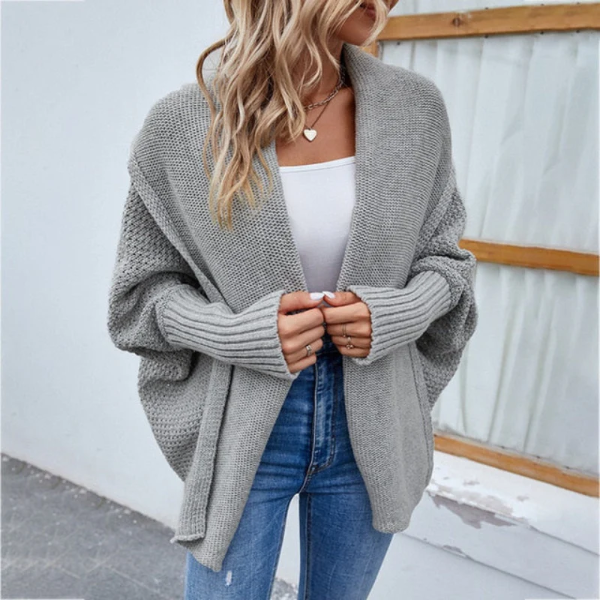 Women's oversized chunky knit cardigan open-front long sleeve cozy layering piece by Nordisk Flair