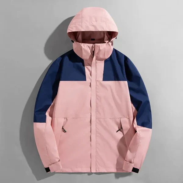 Men's regular fit outdoor jacket water-resistant windproof with detachable hood for hiking and urban wear