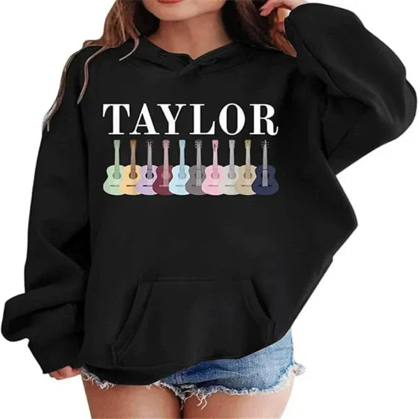 Women's oversized pullover hoodie drop shoulder graphic front cotton-feel sweatshirt casual comfort