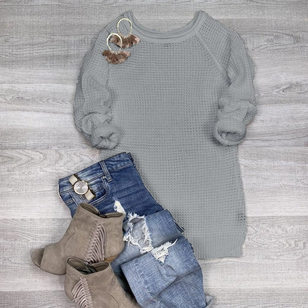 Women's oversized wool sweater with cowl neck and side slits, cozy luxurious fall winter style