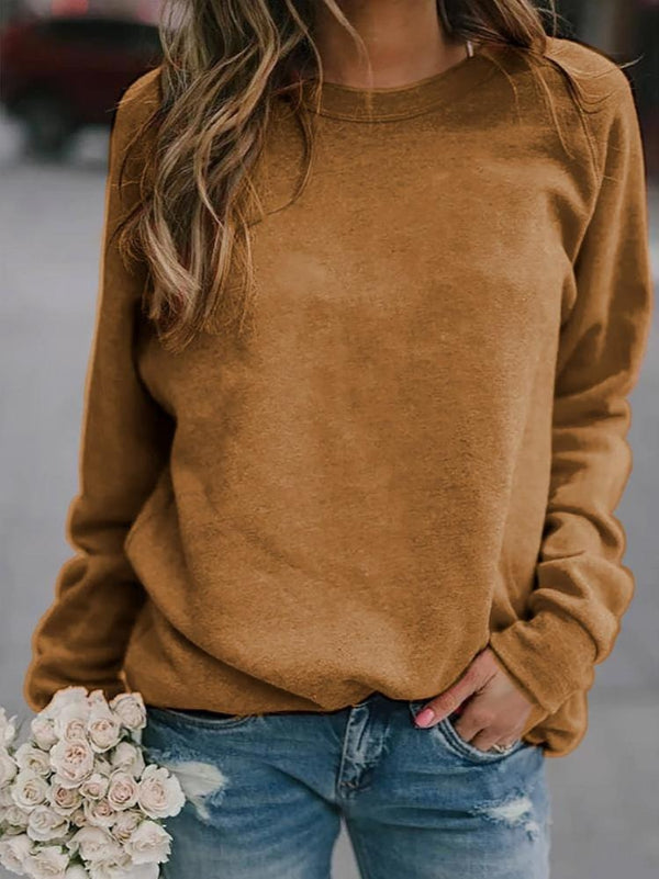 Women's soft knit pullover sweater relaxed fit long sleeve round neck cozy warm everyday style