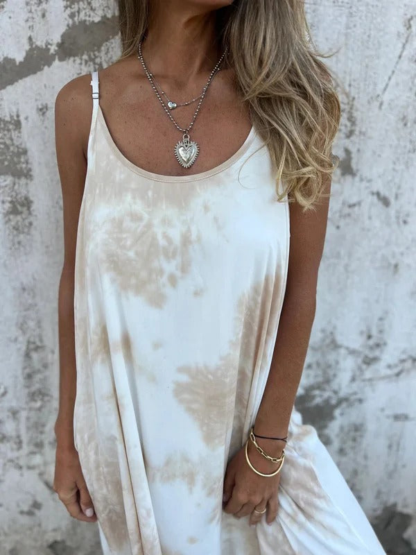 Women's relaxed fit maxi dress spaghetti straps scoop neck breezy silhouette everyday casual style