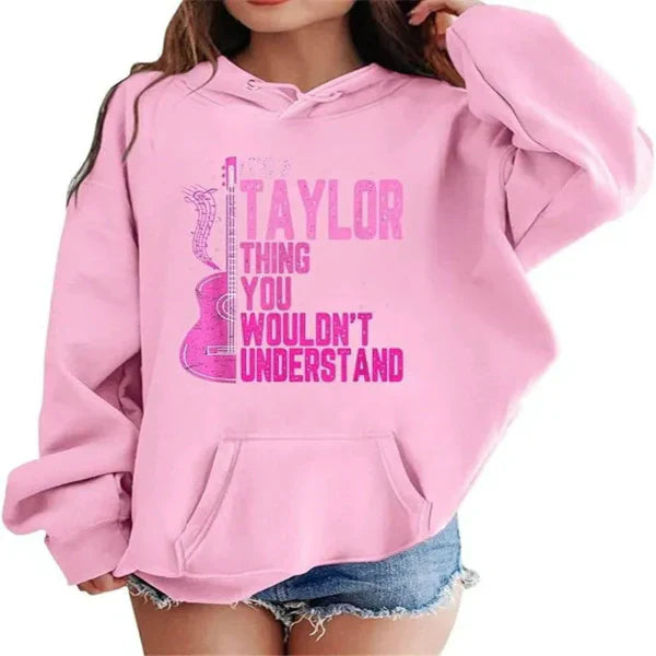Women's oversized pullover hoodie drop shoulder graphic front cotton-feel sweatshirt casual comfort