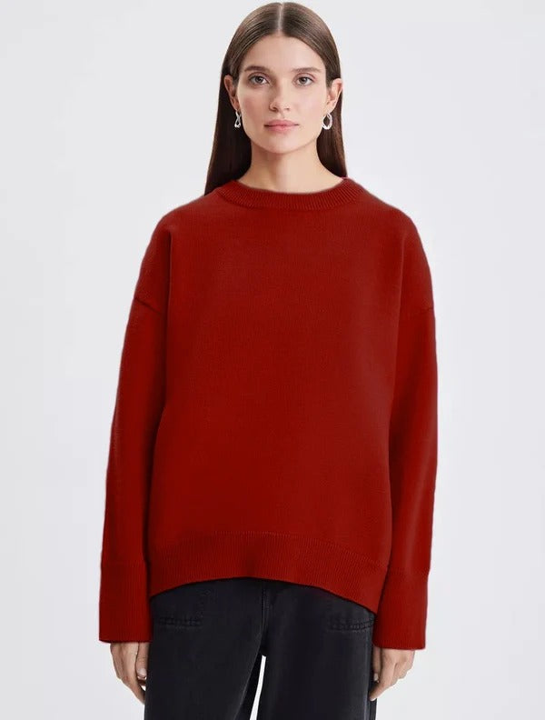 Women's relaxed fit soft knit pullover sweater high neck long sleeves cozy everyday style