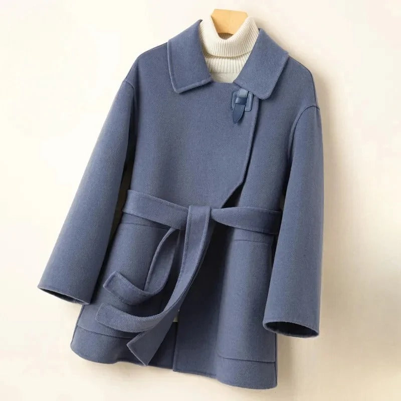 Cavalli belted double-sided wool coat tailored silhouette polished streamlined luxury outerwear