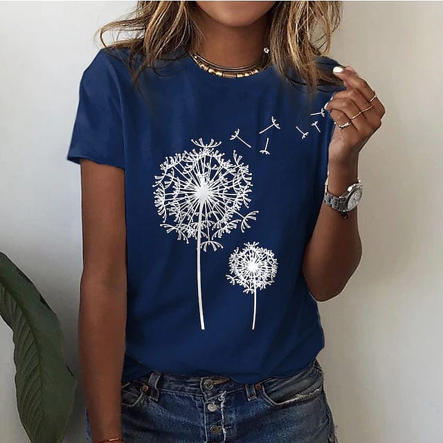 Elegant white dandelion floral print shirt by Inès Lavigne comfortable modern fit premium fabric