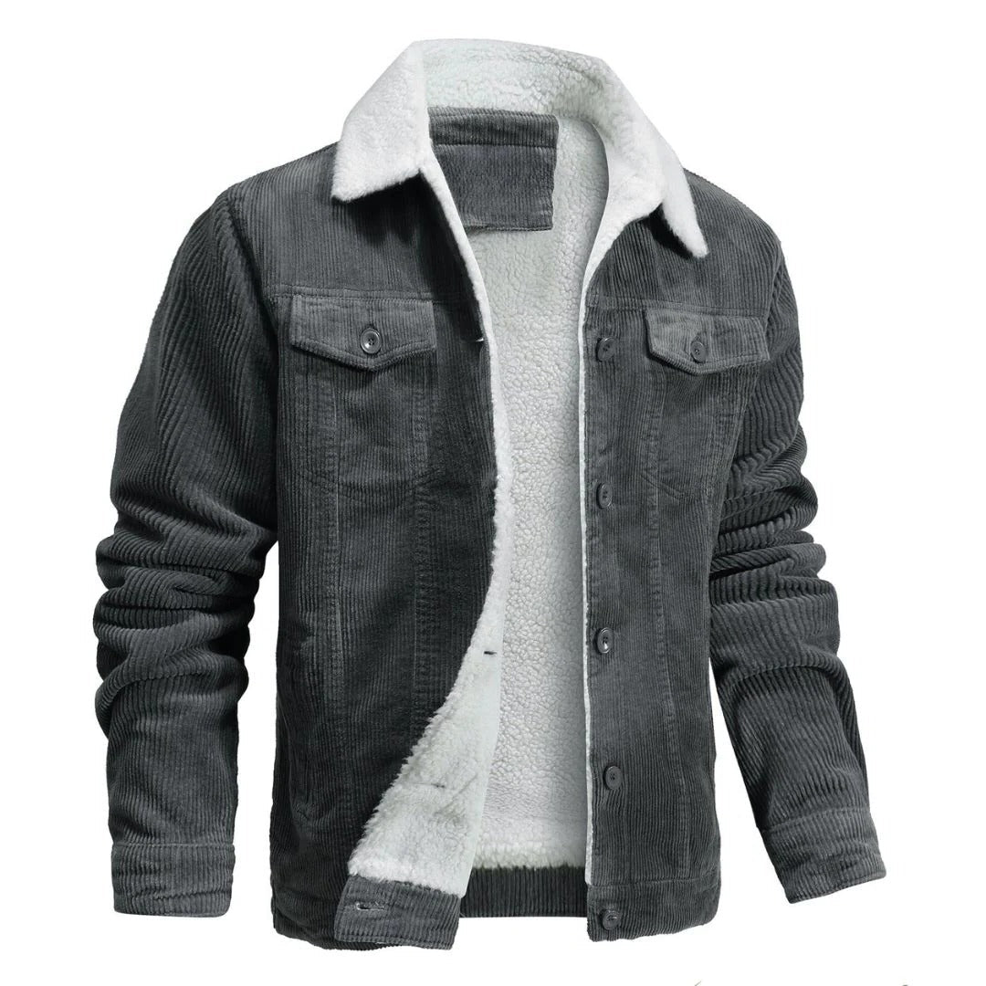 Dark olive sherpa-lined bomber jacket windproof cotton-polyester blend with ribbed cuffs outdoor style