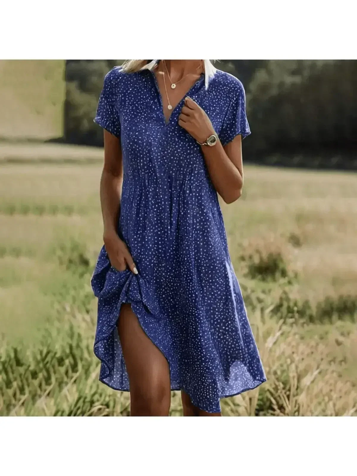 Women's elegant multicolor midi dress premium fabric office-to-evening versatile sophisticated fit