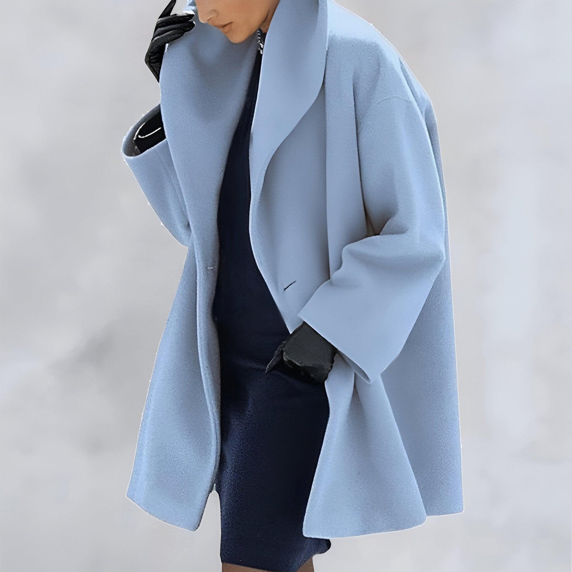 Women's windbreaker coat with luxurious shawl collar, elegant all-season outerwear for autumn winter