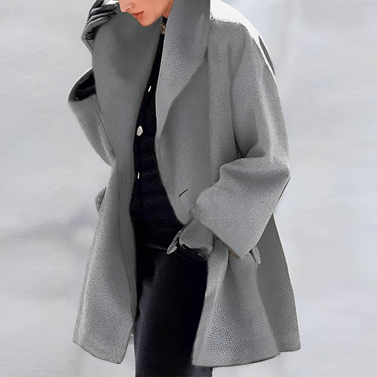 Women's windbreaker coat shawl collar outerwear elegant windproof all-season slim silhouette