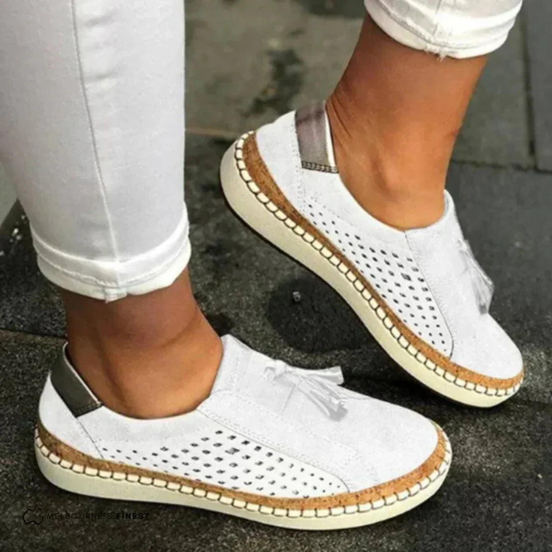 Ella women's slip-on loafers in neutral tones, casual spring style with effortless comfort design