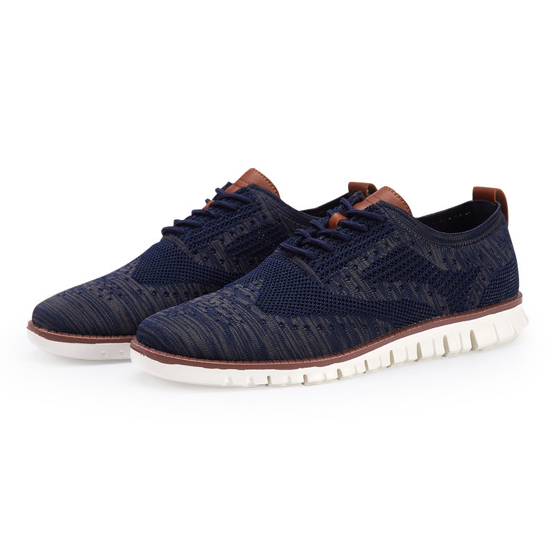 Men's breathable lace-up shoes lightweight flexible sole comfort office everyday wear