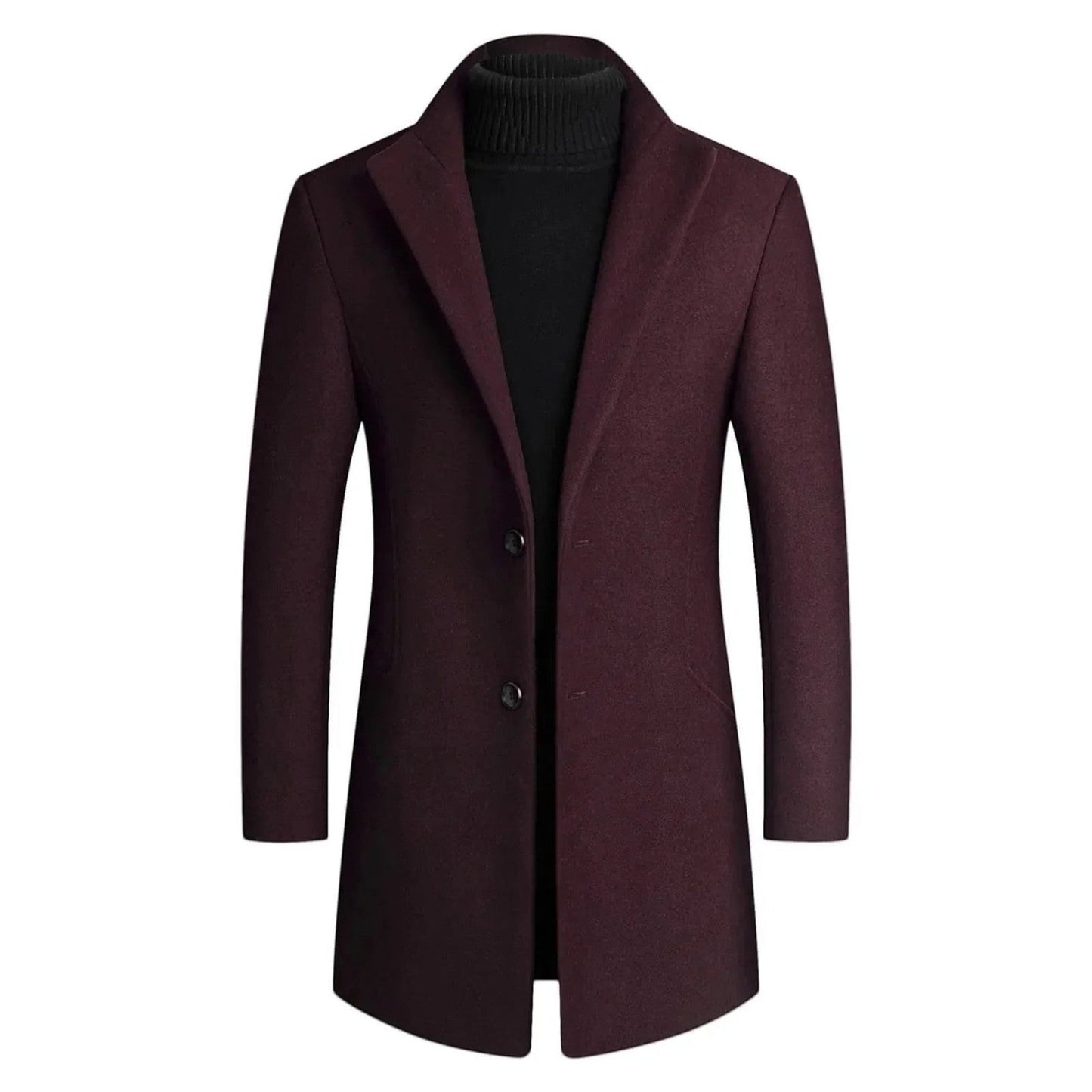 Jonas men's wool coat modern cut clean silhouette versatile winter outfits subtle texture finish