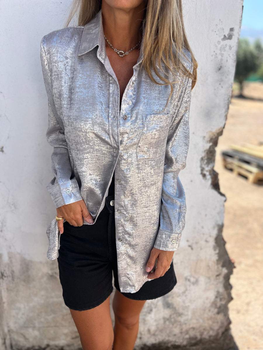 Unisex suede lapel shirt long sleeve casual top soft texture in multiple colors