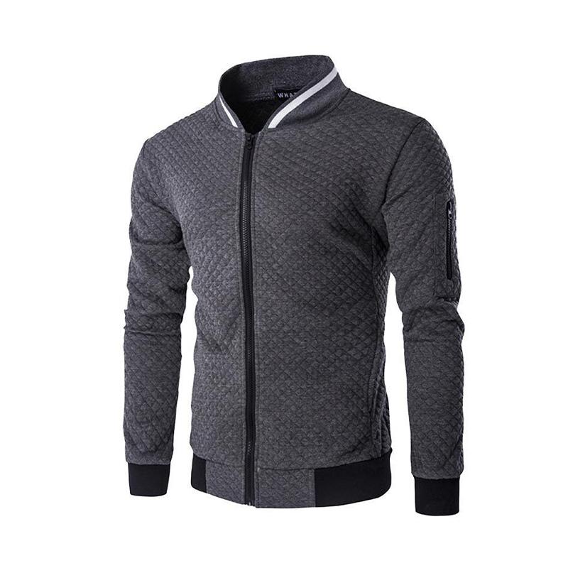 Men's zip-up jacket modern slim cut with zippered pockets versatile all-season outdoor style