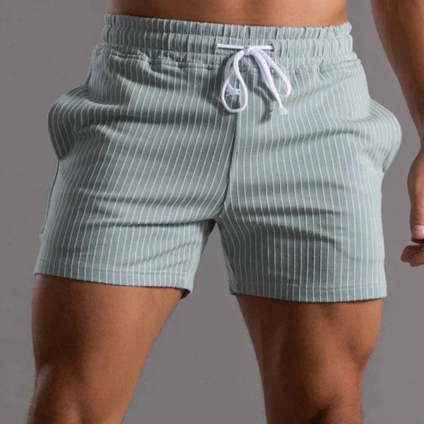 Men's navy tailored-fit swim shorts mid-thigh quick-dry drawstring beachwear vacation essential
