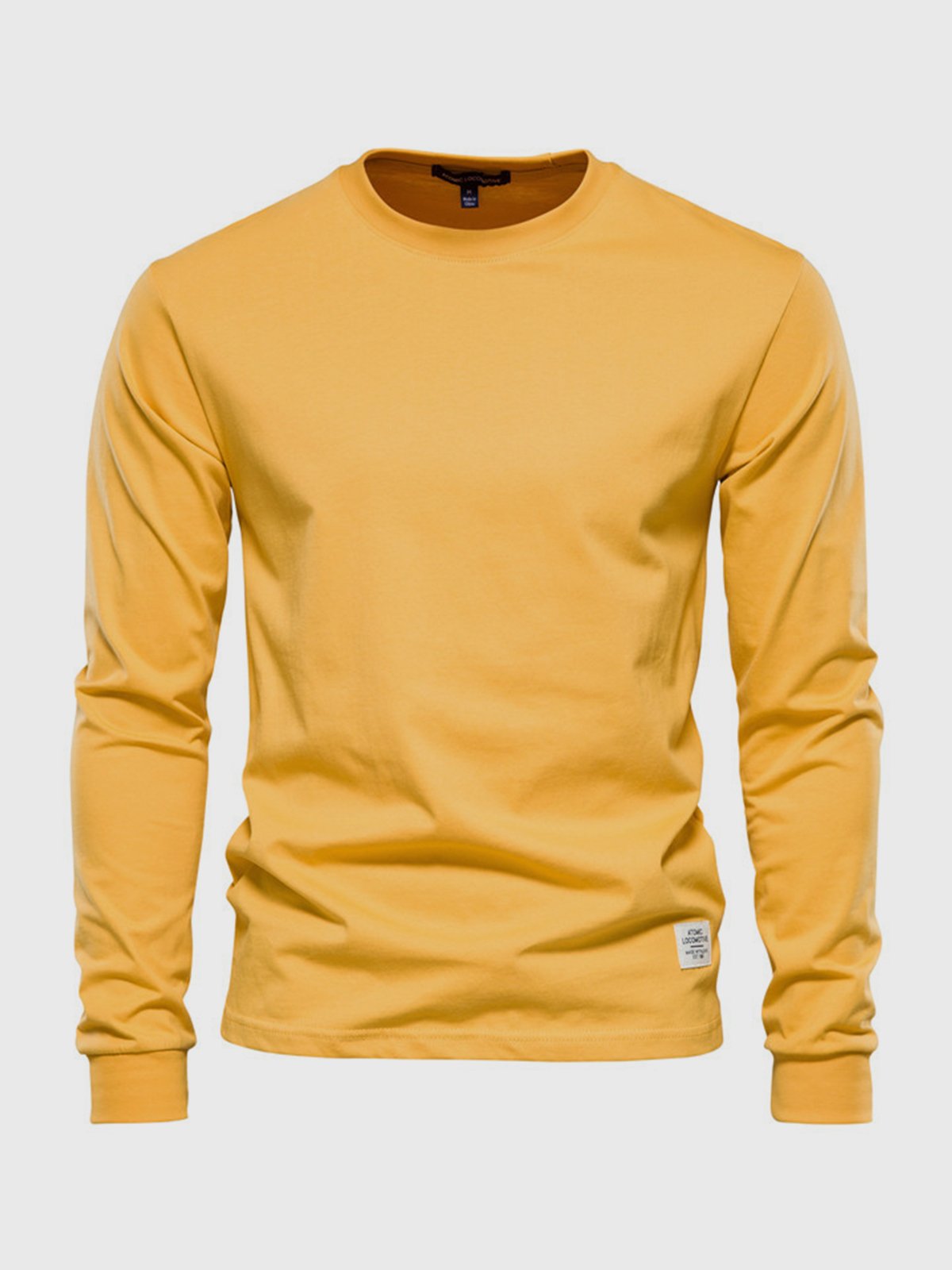 Sepp men's long sleeve cotton crew neck shirt soft skin-friendly classic everyday comfort fit
