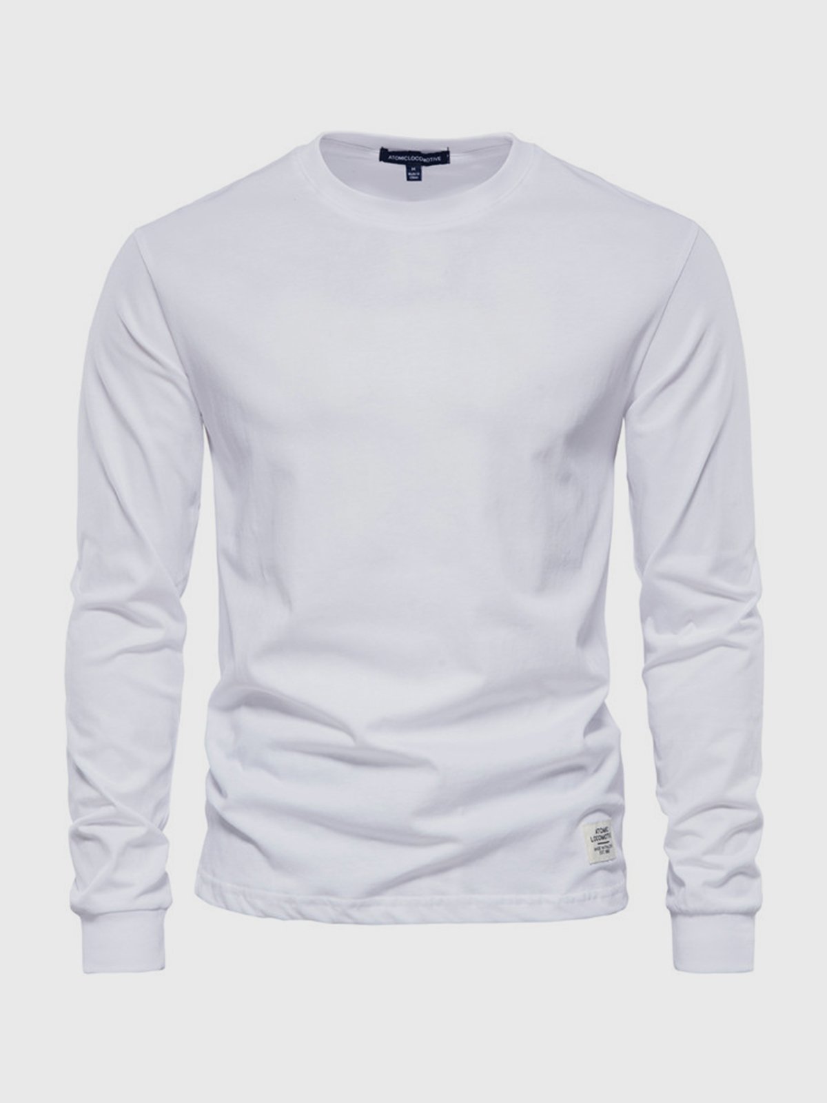 Sepp men's long sleeve cotton crew neck shirt soft skin-friendly classic versatile comfort fit