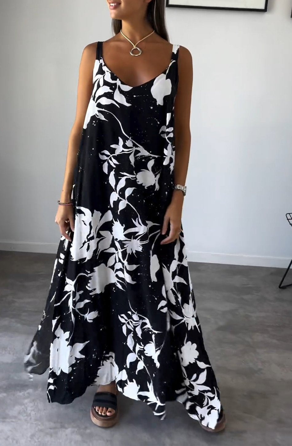 Women's Lilith printed dress, timeless elegant pattern, lightweight summer fit, versatile chic style