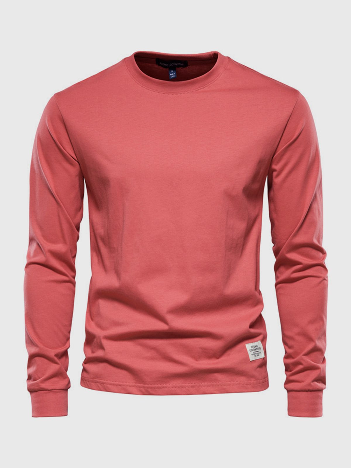 Sepp men's long sleeve cotton crew neck shirt soft skin-friendly classic versatile comfort fit