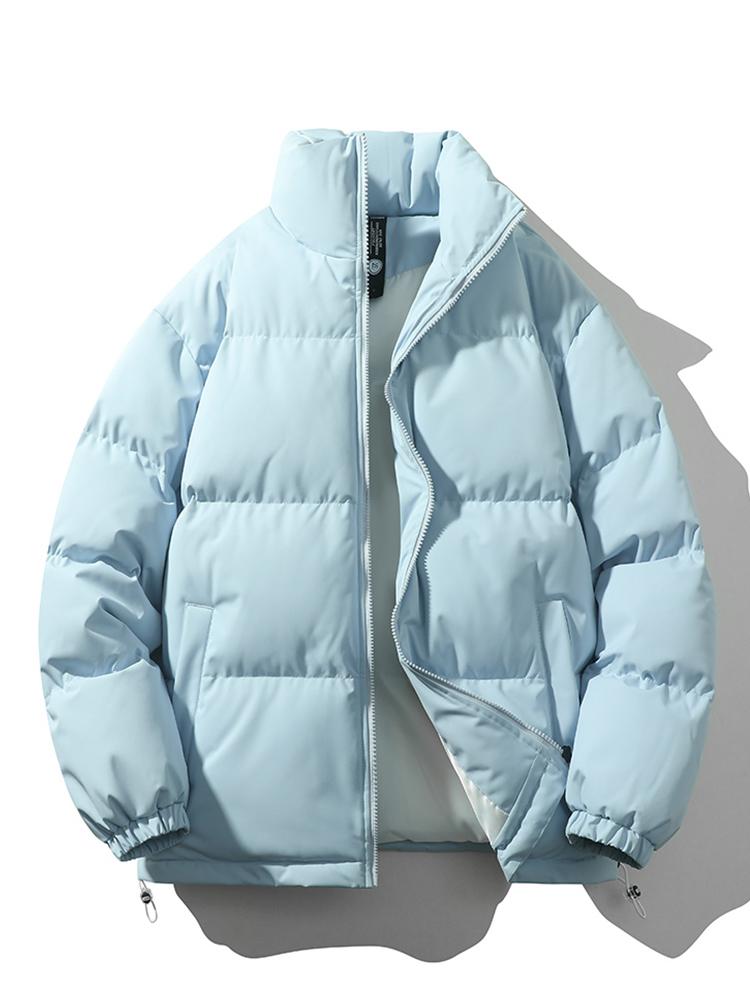Men's lightweight navy quilted puffer jacket with secure zip closure and adjustable hem