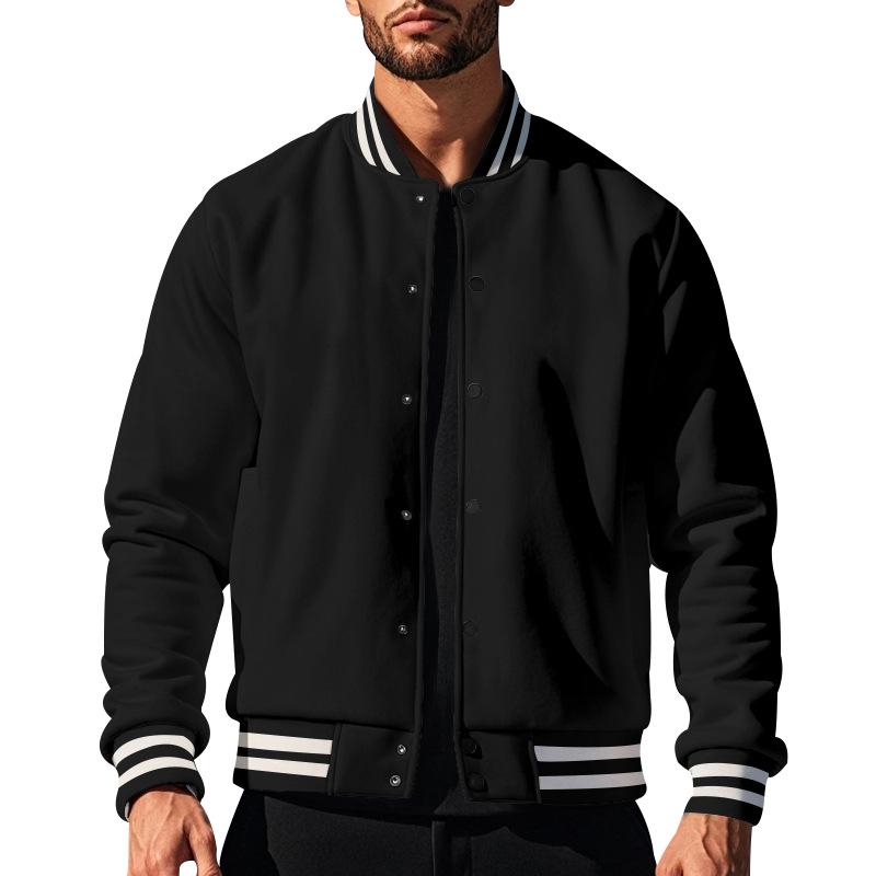 Men's casual baseball jacket stand-up collar relaxed fit sporty everyday layer versatile style