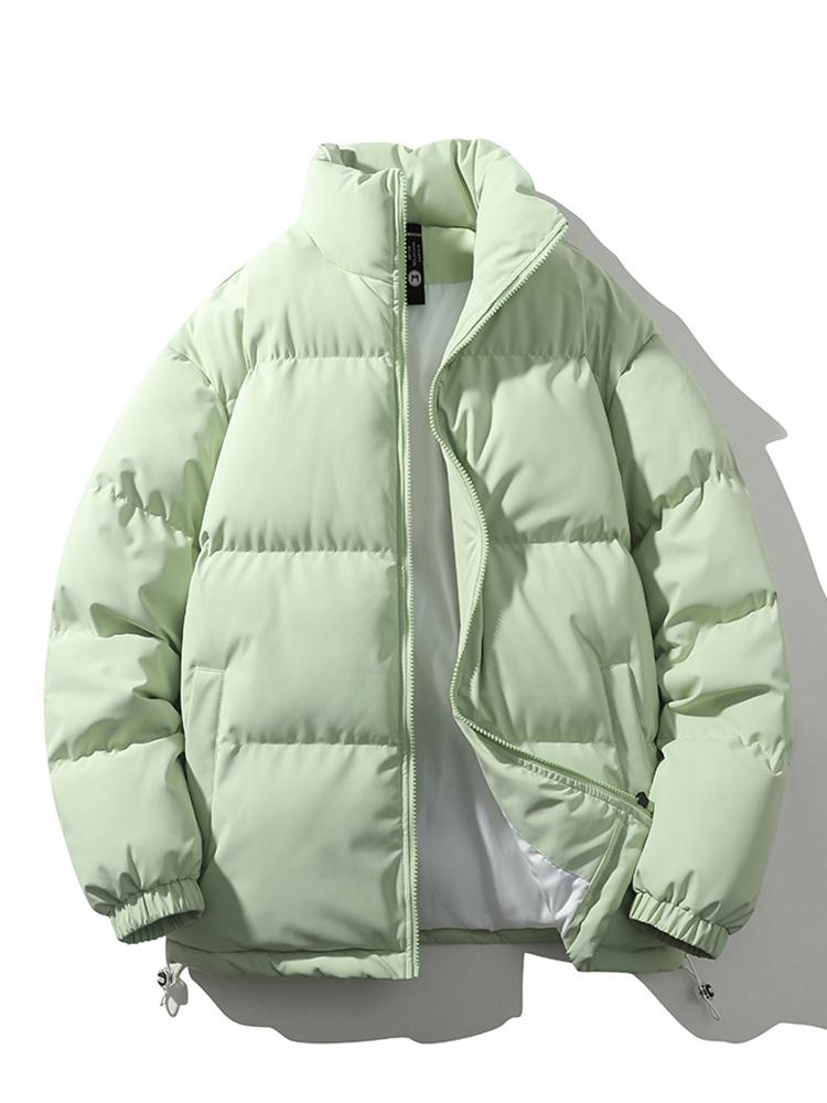 Men's lightweight quilted puffer jacket insulated warmth adjustable hem zip closure cold weather