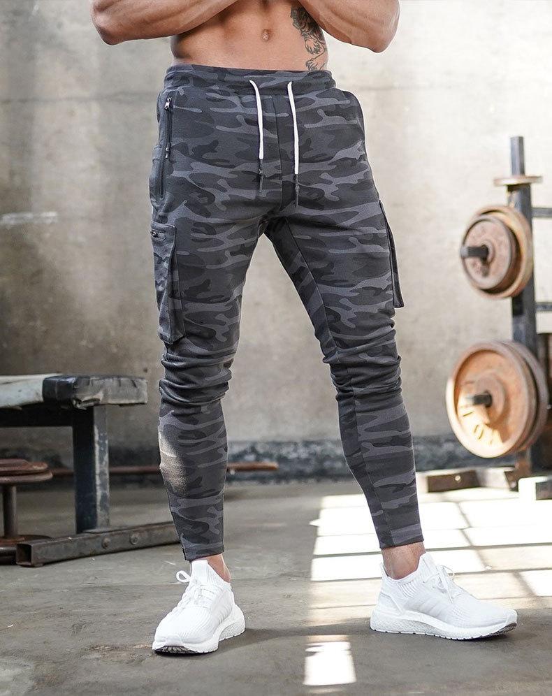 Men's gray athletic joggers slim tapered cut with 4-way stretch breathable sweat-wicking fabric