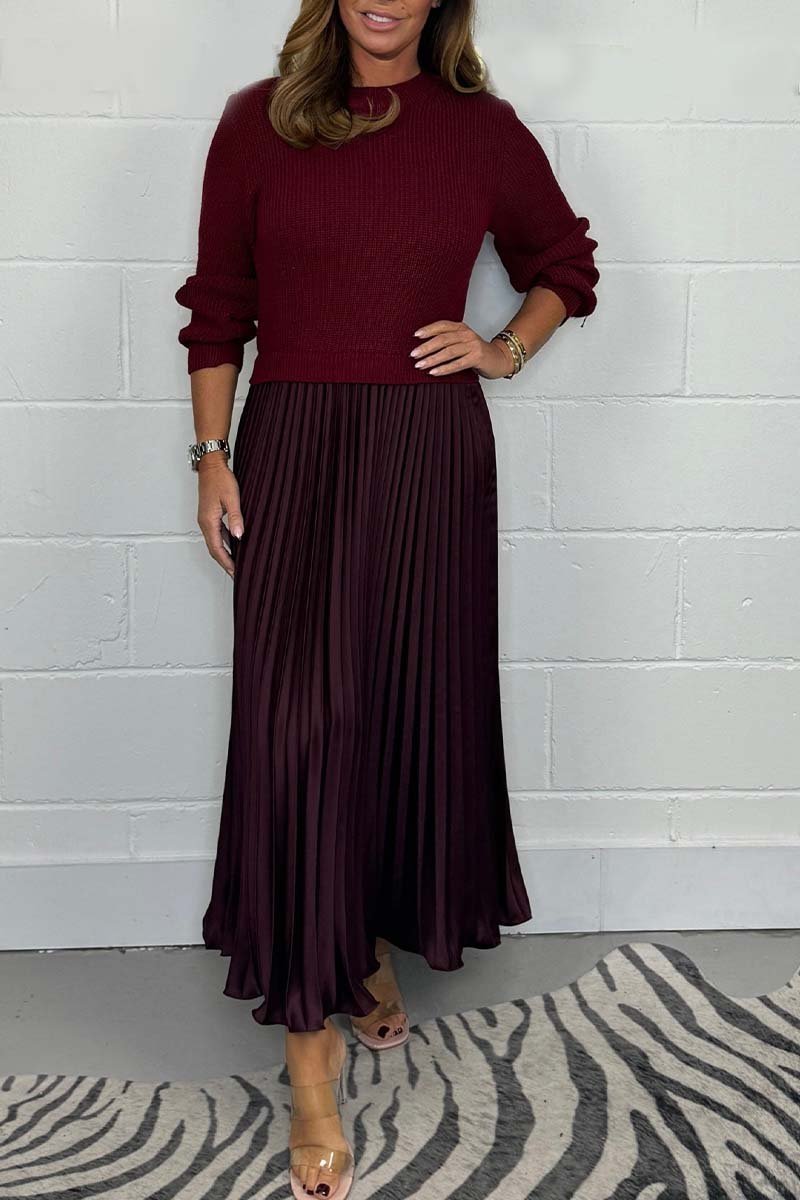 Women's pleated maxi skirt high waist elegant folds lightweight versatile everyday party wear
