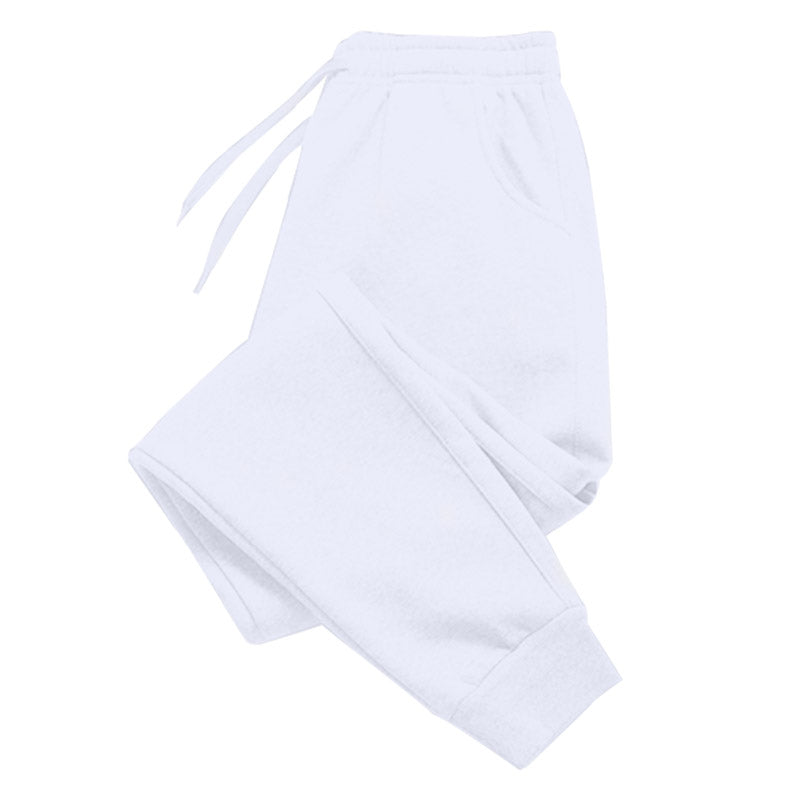 Men's gray casual jogger pants with elastic drawstring waistband and ribbed ankle cuffs comfort fit