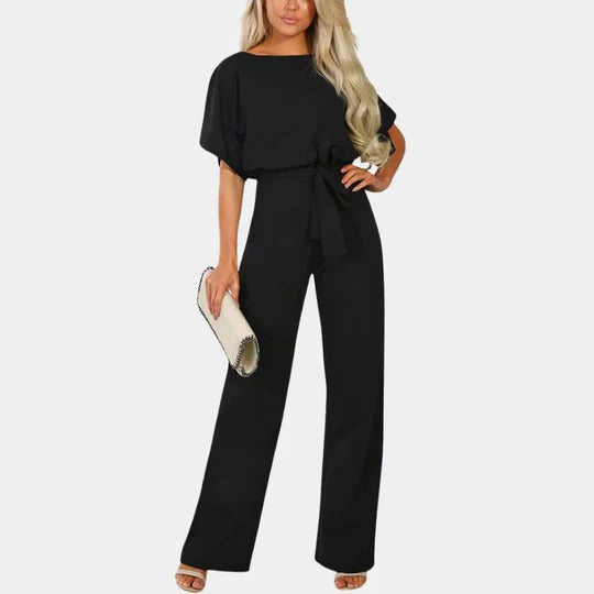 Women's structured jumpsuit one-piece regular cut polished silhouette versatile all-day comfort wear