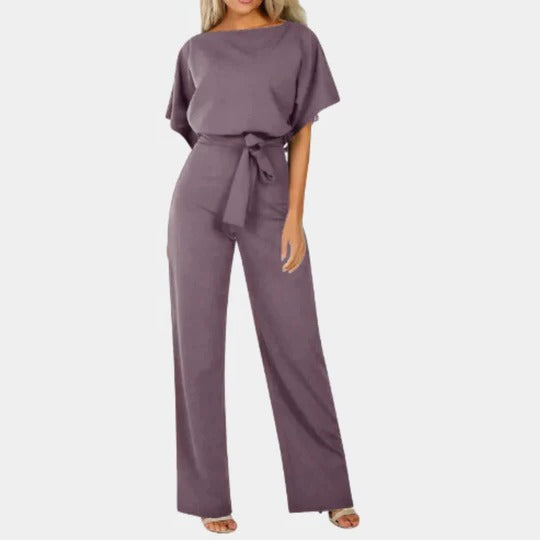 Women's structured jumpsuit one-piece regular cut polished silhouette versatile all-day comfort wear