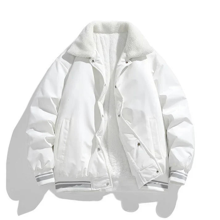 Men's brown sherpa-lined pilot jacket rugged winter coat with plush sherpa collar warm durable outdoor
