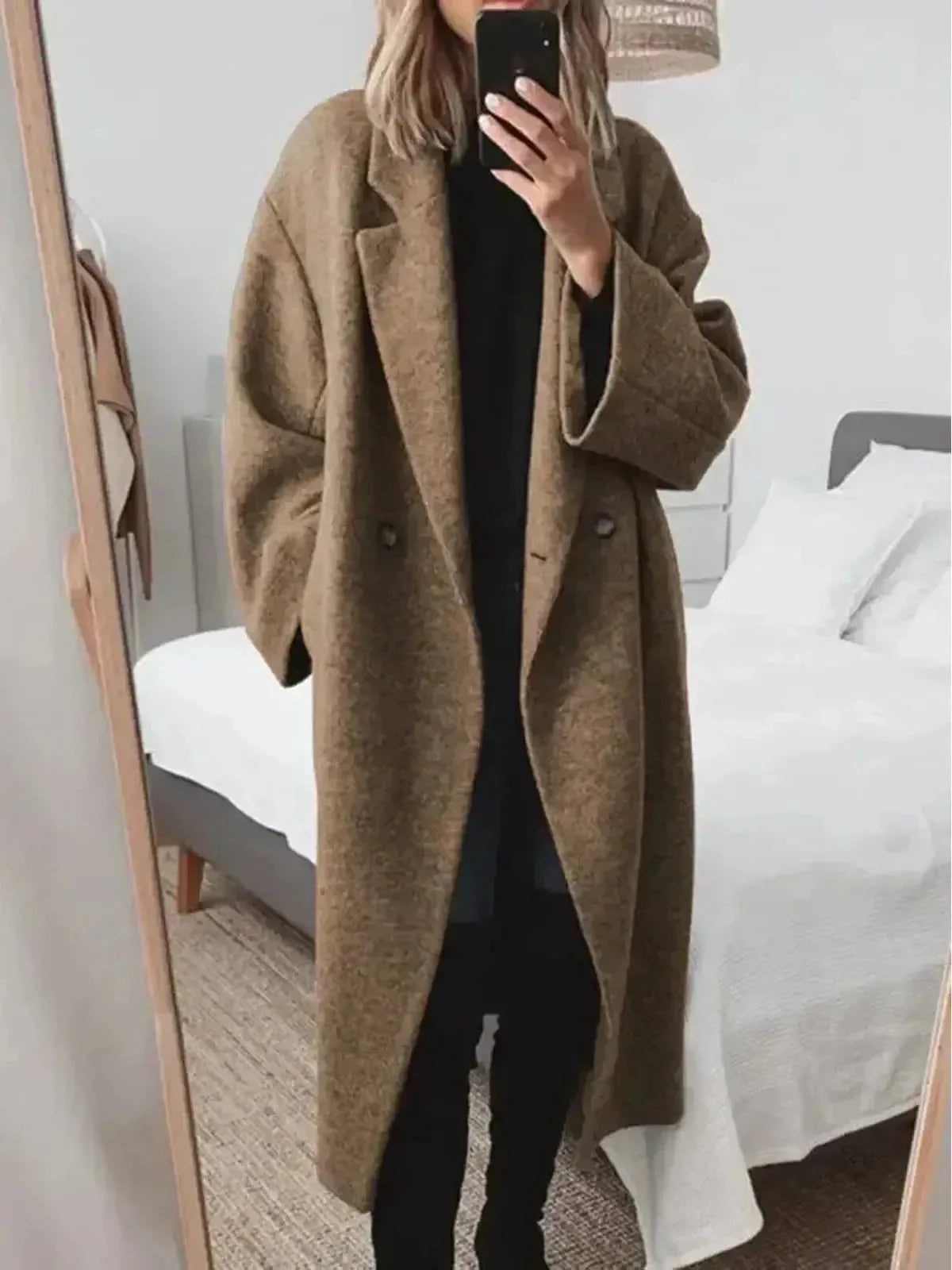 Kelly women's long winter coat classic silhouette premium cotton blend warm elegant everyday